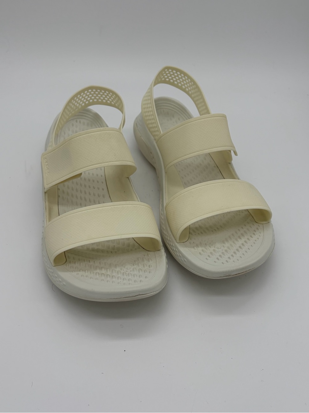 CROCS Women's Neutral Cream Double-Strap Sandals